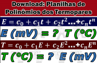 Tabelas Excel Polinômios dos principias termopares