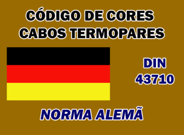 Código de Cores Cabos Termopares Norma DIN Alemã