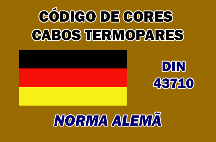 Código de Cores Cabos Termopares Norma DIN Alemã