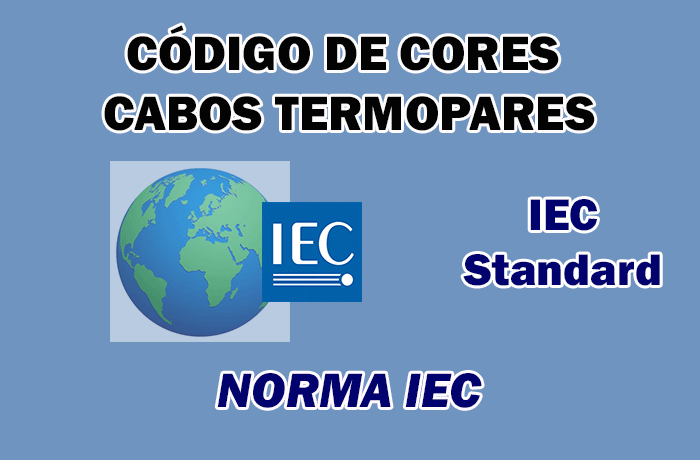 Código de Cores Cabos Termopares Norma IEC Standard